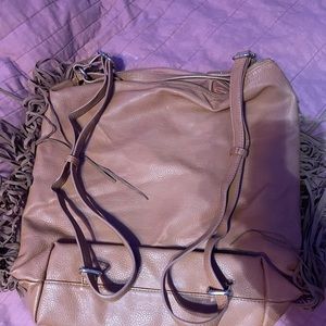 Leather fringe backpack